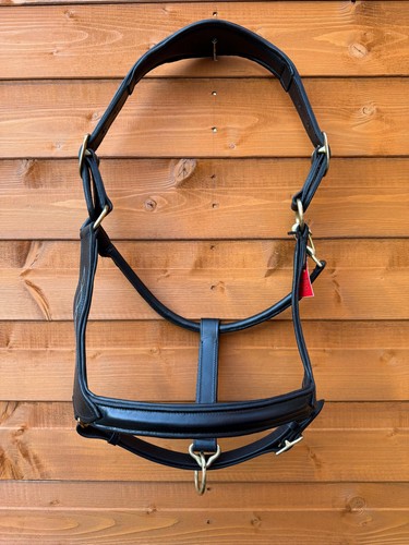 Leather anatomical headcollar - leather,